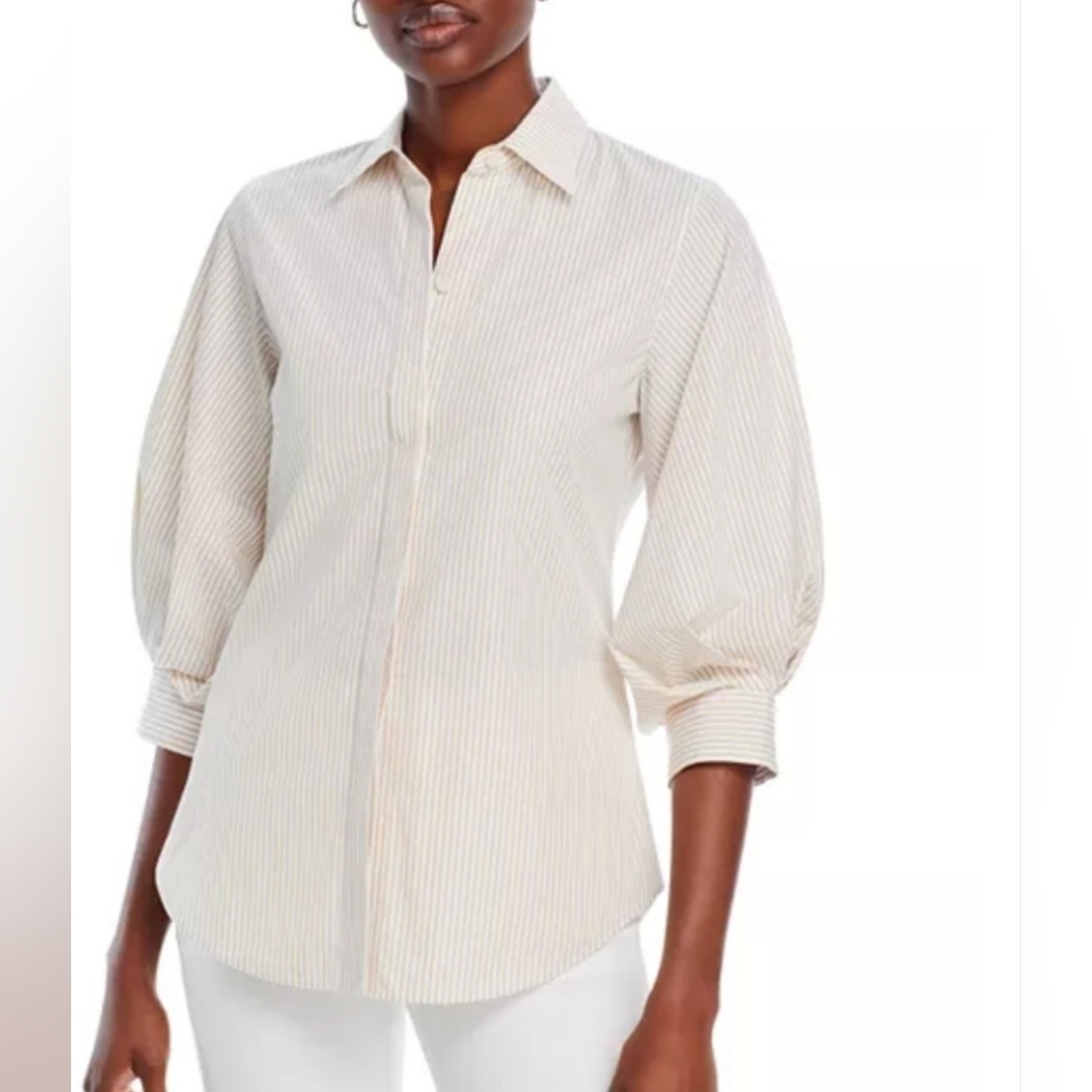 Lafayette 148, Button Up Shirt Striped Shirt, Size 10